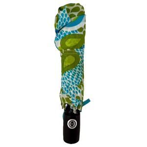 Totes Umbrella Auto Button‎ Open/Close multi-color Rain Drops Large 43" Arc EUC